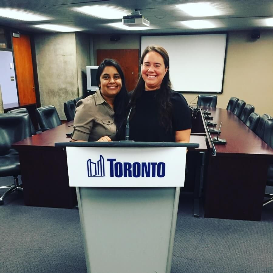 Amadeusz participates in a press conference regarding gun violence in the City of Toronto in 2018